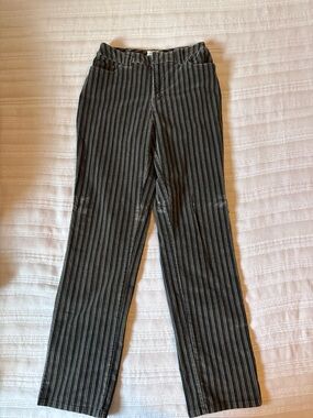 Striped Gray Casual Leggings
